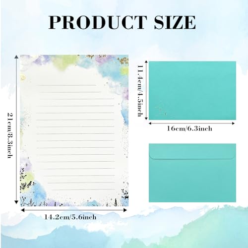 37 Pcs Stationery Paper Envelopes Set | Includes 24 Writing Paper & 12 Envelopes & 48 Stickers, Inlaid Flower Letter Writing Paper Envelopes (4Style) - color: Elegant