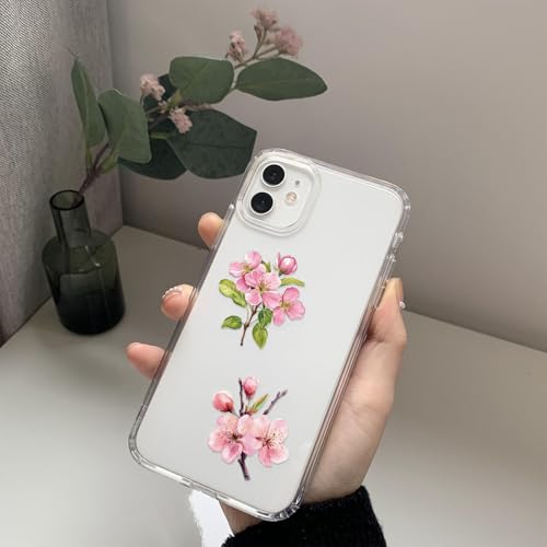 Pink Floral Waterproof Stickers for Scrapbooking – 50pcs Transparent Flower Decals for Journaling, Planner, Cardmaking, Laptops, Mug Decoration - color: Pink Floral