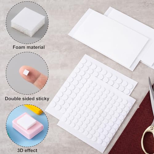 Joez Wonderful 4 Sheets Foam Adhesive Squares, 4 Sizes, White - style: 4 Sheets (6mm+12mm, 8mm+10mm)