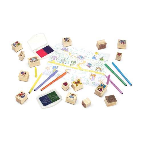 Melissa & Doug Fairy Tale Deluxe Wooden Stamp & Coloring Set - style: Fairy Tale