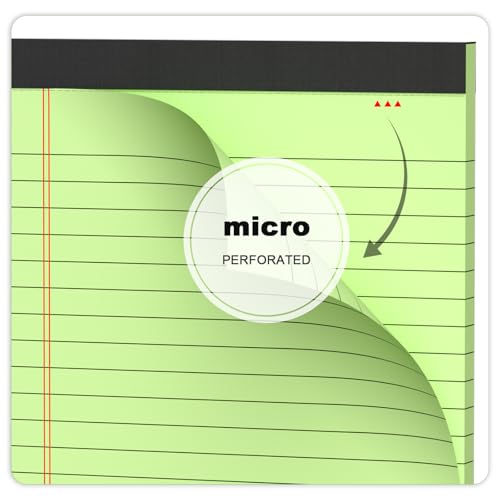 AILZFEI 6pcs Small Note Pad 5x8 College Ruled Green Legal Pads Paper Notepads 6 Pack Study Back Writing Pads 5 x 8 Legal Pads Perforated Narrow Ruled Pads of Paper Green - color: Green