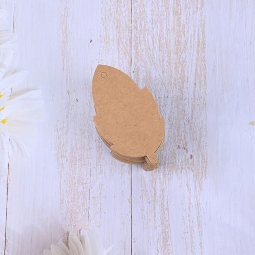 MAFELOE Kraft Paper Craft Leaf-Shape Tags, 100 Pieces