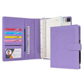 WASON A5 Binder PU Leather Journal Ring Portfolio Lined Notebook Refillable Paper Diary with Removable Clipboard Writing Notepad for Travel Business School Agenda Organizer (Purple) - color: Purple