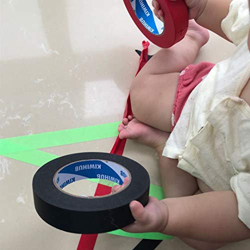 Black Painters Tape, 1 in x 60 yd x 5 Rolls(300 Yards Total) - color: Black
