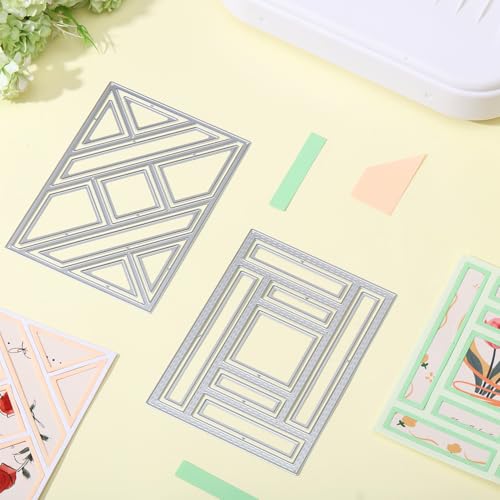 GLOBLELAND Frame Background Cutting Dies for Card Making Rectangular Board Die Cuts Carbon Steel Embossing Stencils Template for Halloween Thanksgiving Christmas DIY Scrapbooking Craft Decor - style: Rectangle