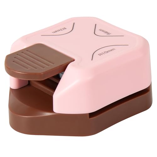 QIQQIKIN Corner Rounder Punch Pink,Paper Punches for Crafting,Cardstock,Edge Cutter,Scrapbook,Card Making Supplies,Journaling Accessories, Photos Cards Scrapbooking - color: Pink Brown R4+R7+R10