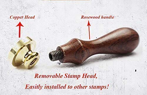 Made With Love Heart Monogram Wax Seal Sealing Stamp Kit Rosewood Handle Mother's Fathers Day Valentine Decorating Gift Packing Envelope Parcel Christmas Card Letter Wedding Invitation Seal Stamp