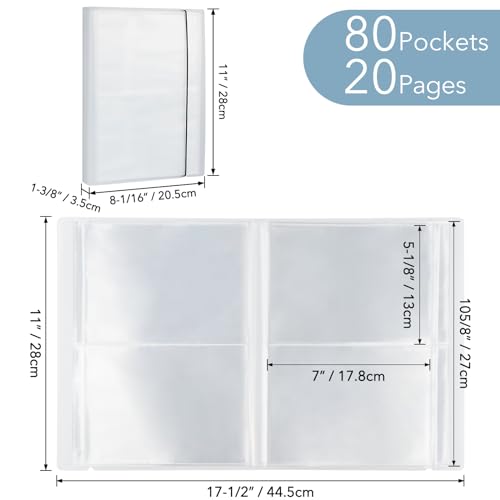2 Pack Large Sticker Photo Storage Album, Stamp & Cutting Dies Storage Book Organizer Folder for Cards Storage DIY Scrapbooking Card Making Supplies 20 Pages 80 Pockets/Pack (Yellow + Green) - color: Yellow + Green