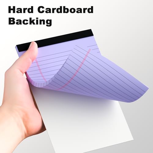 AILZFEI Pink Purple Small Legal Pad 5 x 8 College Ruled Color Legal Pads Paper Notepads 6 Pack Sturdy Back Writing Pads 5 x 8 Note Pads Perforated Narrow Ruled Pads of Paper - color: Pink & Purple