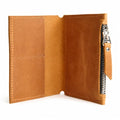 Leather Insert for Pocket Size Notebook (4" x 5.1") – Handmade Notebook Organizer with Card Slots & Zipper Pocket, Refillable Journal Insert, Travel Notebook Insert, Planner Insert, Warm Brown - size: Pocket Size