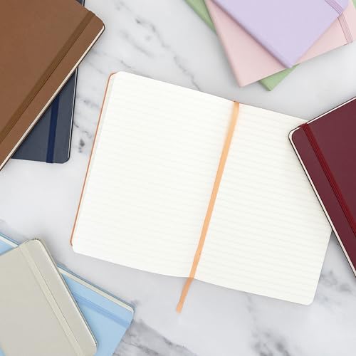 PAPERAGE Lined Journal Notebook, Hardcover Journal for Women & Men, 160 Pages, (5.6 in x 8 in), College Ruled Journaling Notebook for Work, School Supplies & Note Taking, (White) - color: White, style: A. Lined