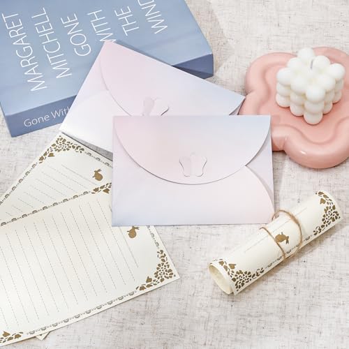 BAYTORY 32Pcs Cute Stationery Paper and Envelopes Set, Pearlescent Envelope