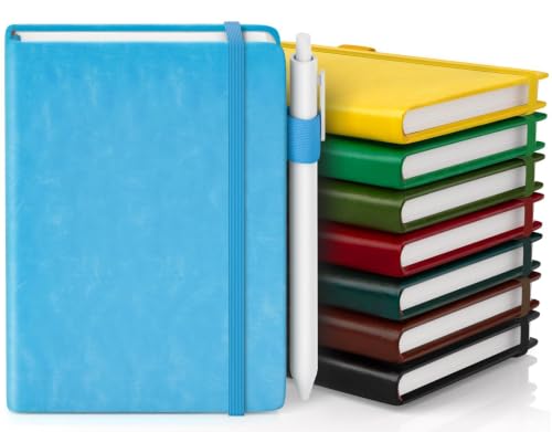Oucaru Small Notebook 8 Pack, A6 Pocket Notebook, Mini Lined Journal - color: A-Vibrant Colors, style: 8 Pack