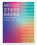 BookFactory Music Staff Notepad, 8.5'' x 11'', 50 Pages - style: Notepad Format