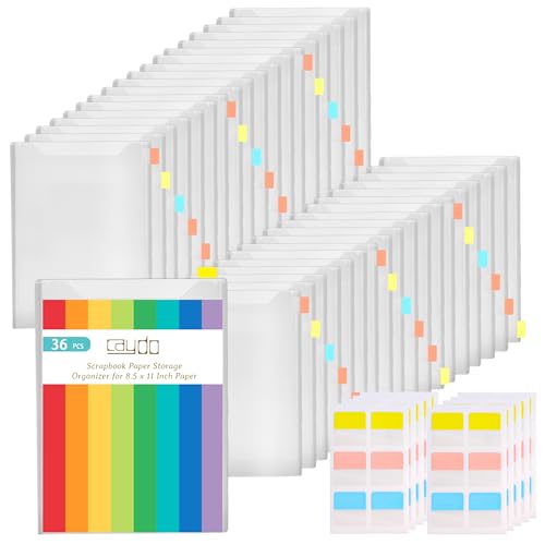 Caydo 12 PCS Paper Organizer, 8.5 x 11 Paper Storage with 18 PCS Sticky