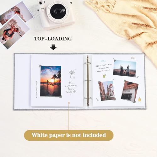 Mublalbum 8x8 Inch 3 Ring DIY Scrapbook Photo Album 40 Pages, Blue - color: Blue, size: 8x8 Inch 40 Pages