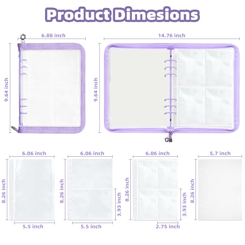Mlife Sticker Organizer Binder Sticker Storage Organizer Reusable Sticker Book Collecting Album A5 Sticker Collecting Book Clear Sticker Binder Album with Blank Release Paper,Tweezer, Spatula (Purple) - color: Purple