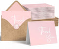 VNS Creations Thank You Cards With Envelopes - 100 Pack 4 x 6 Blank - Pink - color: Pink, size: 100 Pack - 4" x 6" (Value Pack)