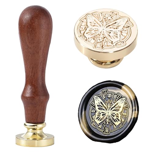 Samsara Wax Seal Stamp Set – Symbolic Spiral & Cycle Designs Representing Rebirth, Eternity, and the Journey of the Soul – for Journaling, Letters & Art Projects (Butterfly Clock Time) - color: Butterfly Clock Time