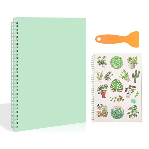 A4 Reusable Blank Sticker Collecting Book Sticker Album Storage (Green - color: Green