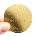 Gold Embossed Invitation Envelope Stickers: 100 Count, 1.6-Inch Round | Metallic Raised Botanical Foil Envelope Seals for Wedding Invitations, Bridal Showers & Formal Event Stationery