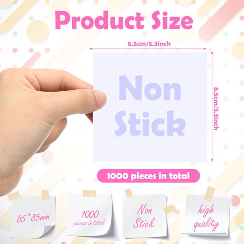 Resurhang 1000 Pieces Small Note Pad 3.4 Inch x 3.4 Inch, White - color: White
