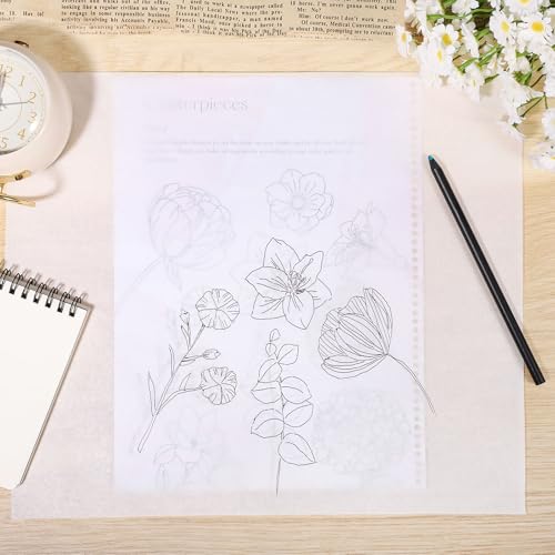 Tracing Paper Roll 17 in × 75 yd, White Translucent for Sewing, Drawing | Translucent Tear-Resistant Paper, Clean Line Transfer, Cut-To-Size Roll for Patterns, Drafting, Art Project & Gift Wrapping - size: 17in x 75yd
