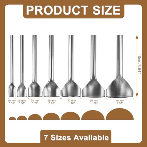 SELMAIDY 7 Pcs Arc-Shaped Leather Punch Set, Half-Round Leather Cutter for Belt Strap Wallet Bag DIY Craft 10-40mm - color: 7 Sizes (10mm, 15mm, 20mm, 25mm, 30mm, 35mm, 40mm)