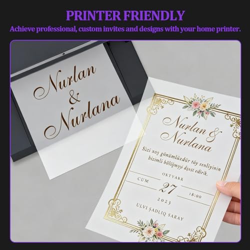 Translucent Vellum Paper Pack for Crafts, 50 Sheets Acid-Free Parchment Paper for Invitations, Scrapbooking, Tracing, and Printing - size: 50 Sheets