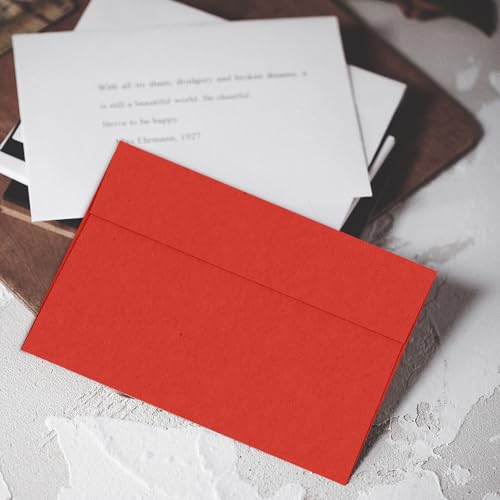 Red A2 Invitation Envelopes Self Seal 100 Pack, 4.375 x 5.75 - color: red, size: A2