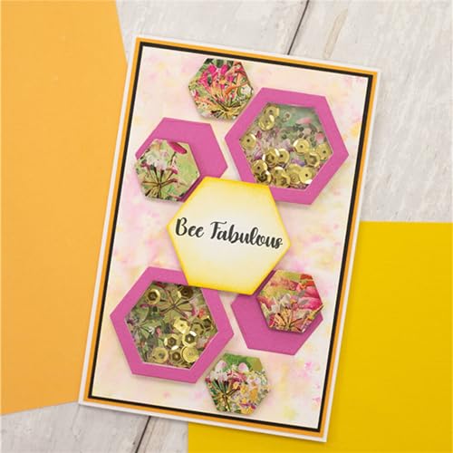 Briartw Honey Bee Sentiment Clear Stamps and Metal Cutting Dies Sets for Card Making DIY Scrapbooking Paper Crafts Decoration Album Photo Invitation Card Blessing Card