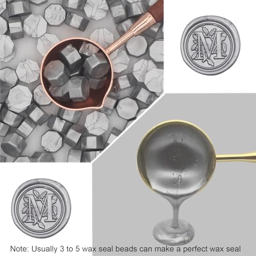 Silver Wax Seal Beads 1450pcs (1.1lb), Andotopee Premium Metallic Sealing Wax Beads for Wax Seal Stamp, Affordable Wax Pellets Refill Pack for Wax Seal Kit, Wedding Invitation, Envelope Seal, Crafts - color: Silver