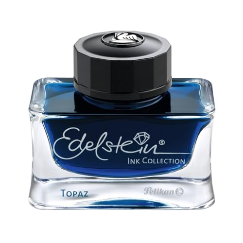 Pelikan Edelstein Bottled Ink for Fountain Pens, Blue Topaz, 50ml, 1 Each (339382) - color: Blue Topaz