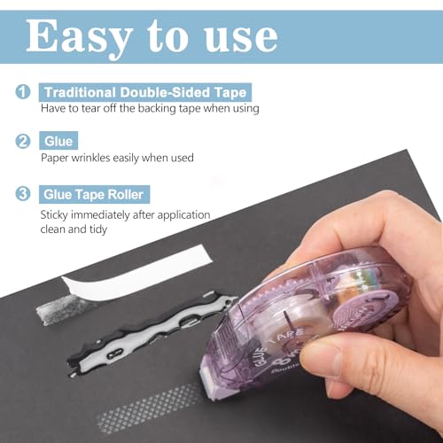 8 Pack Double Sided Tape Roller, Scrapbook Supplies, Glue Tape - size: M
