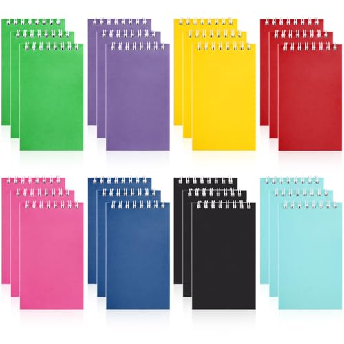 Hooqict 24 Pack Small Spiral Notebook Mini Pocket Notebooks Colorful Notepads Memo Note Pads for Kids, Party Favors, Office, Classroom School Supplies, 3.9 x 2.4 Inch - style: Multicolor 5