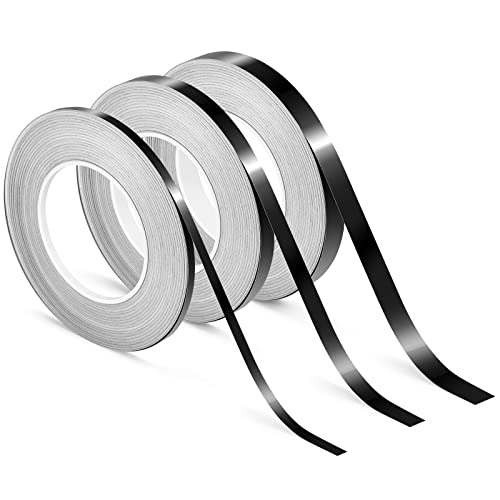 Zonon Black Washi Tape for Wall Decor Self Adhesive 5/10/15mm | Black Foil Pinstripe Tape, Mirror, 3 Widths Total 164 Yards, Easy to Apply for Furniture Car Arts Graphic Decoration - color: Black, size: 5/10/15mm