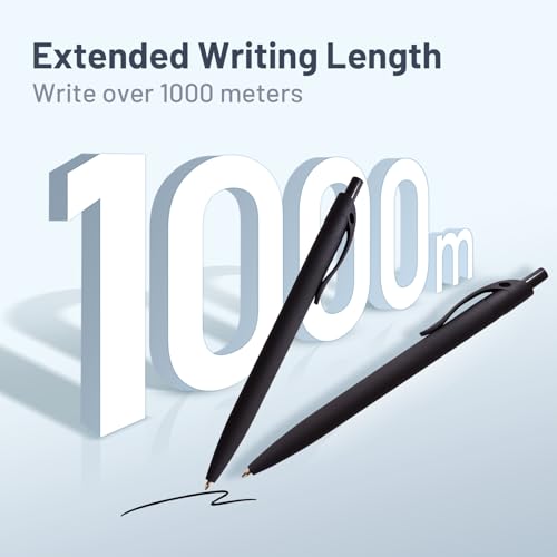 BallPoint Pens, 100 Pack (BLACK Ink),Bulk Pens, Black Barrel,Click Pens for Office Home and School, Retractable Ballpoint Pens, Medium Point, 1.00MM (Black) - color: Black