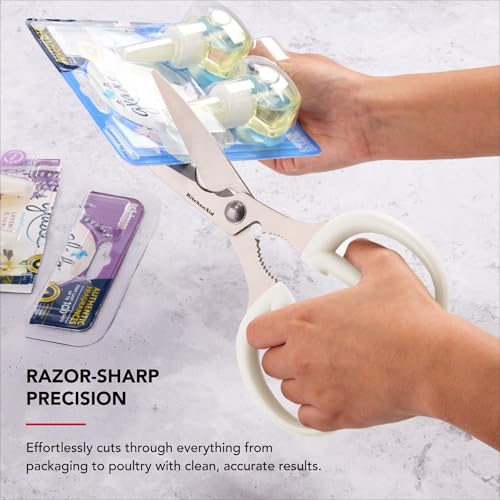 KitchenAid Multipurpose Shear Set – Versatile Scissors with Nutcracker, Bottle Opener, Ergonomic Handles with Protective Blade Covers, 2-Piece - color: Gray, size: 2 Pack