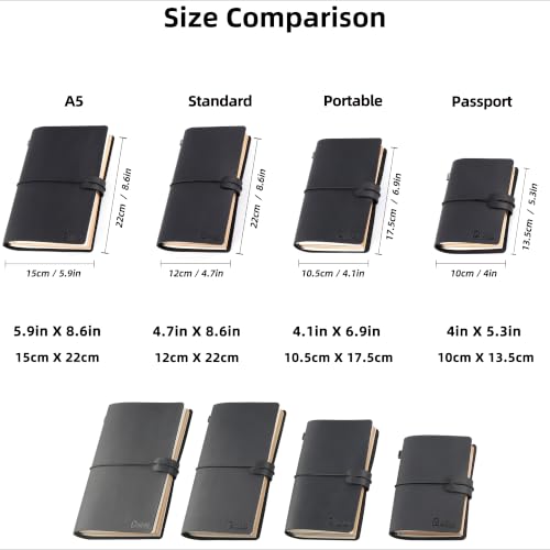 A5 Travelers Notebook Black – 5.9" x 8.6" - color: Black, size: 5.9 x 8.6 in
