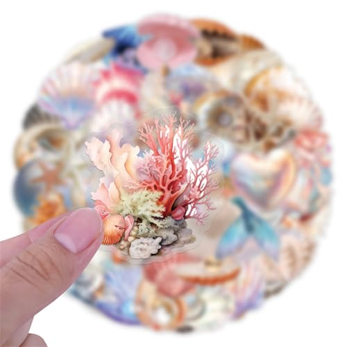 Seashell Stickers, 60 Pcs, Colourful-B13 - color: Colourful-b13
