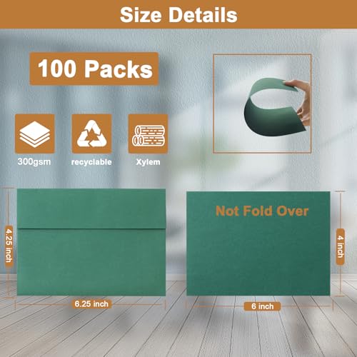Silunkia 100 Packs 10 Assorted Colors Blank Flat Cards and Envelopes 4 x 6 - color: Multicolor, size: 4x6-100pcs