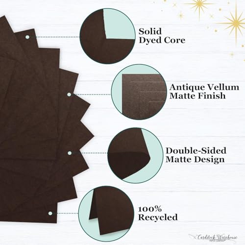 Cardstock Warehouse Pop-Tone Hot Fudge Brown Cardstock Paper – 25 Sheets, 12 x 12" - 100 lb / 270 GSM Premium Brown Card Stock for Die-cutting, Crafts, Scrapbooking, Card Making and DIY Projects - color: Hot Fudge Brown
