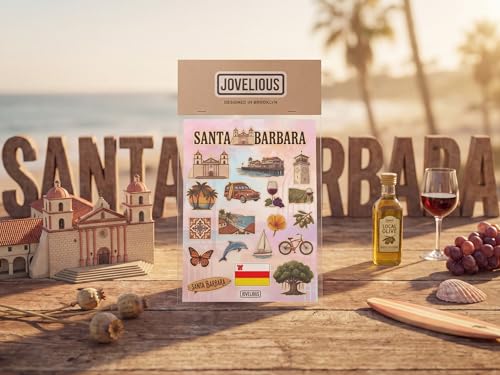 Santa Barbara Sticker Sheet, Santa Barbara Travel Stickers - style: Santa Barbara