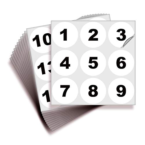 iSYFIX White Consecutive Number Stickers, 1 to 100, 2 Inch, 1 Set - color: White, size: 2-inch