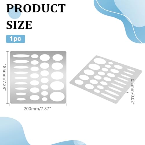 UNICRAFTALE Oval Metal Stencil Drawing Template Stainless Steel Journal Stencils Geometric Painting Stencil for DIY Scrapbooking Photo Engraving Jewelry - style: Oval