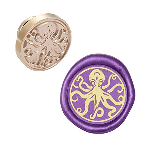 CRASPIRE Wax Seal Stamp Head Octopus Replacement Sealing Brass Stamp Head Olny for Embellishment of Envelope Invitations Wedding Wine Package Scrapbooks Parcels Gift Party Greeting Cards - style: Octopus