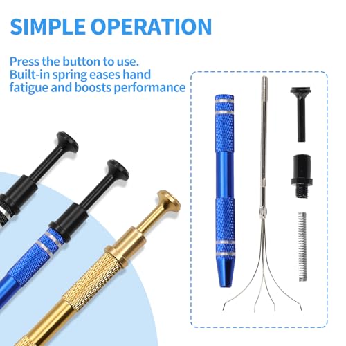 Jeweler’s Pick Up Tool Set – 4 Claw Sprinkle Pen, Piercing Ball Grabber Tool, Diamond Claw Tweezers (4pcs Stainless Steel for Jewelry, Nails, Craft, Cake Sprinkles, DIY Repair) - style: 4pcs