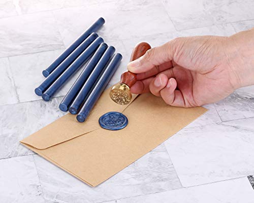 Yoption 15Pcs Metallic Blue Glue Gun Sealing Wax Sticks for Wax Seal Stamp - color: Metallic Blue