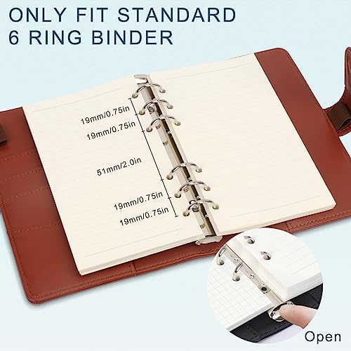 A6 Refill Paper, [5 Pack] Toplive 100GSM Thick Refillable Paper 6 Hole Filler Inserts Loose Leaf Paper 225 Sheets (450 Pages) for 6 Ring Binder Journal Notebook-Lined Paper - style: Line 5 Pack