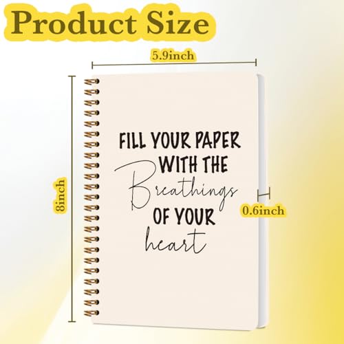 JHFDTY Writers Journal Notebook Writer Gifts for Authors Women Men Fill Your Paper With the Breathings of Your Heart Hardcover 160 Pages Spiral Notebooks - color: Paper